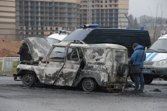 Police car attacked by gunfire in St. Petersburg