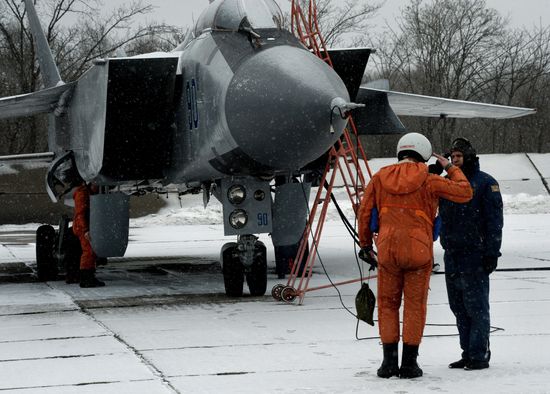 Tactical flight drill by fighter aircraft in Primorye Territory