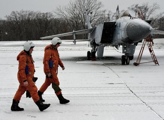 Tactical flight drill by fighter aircraft in Primorye Territory