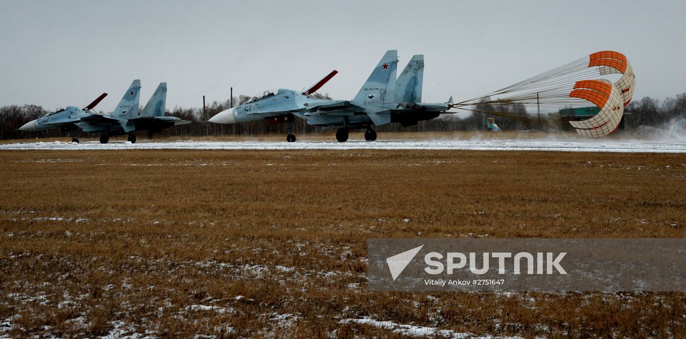Tactical flight drill by fighter aircraft in Primorye Territory