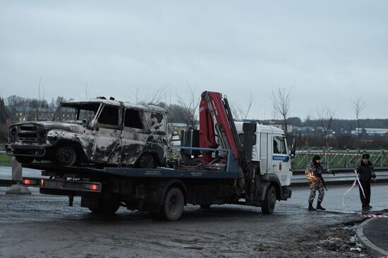 Police car attacked by gunfire in St. Petersburg