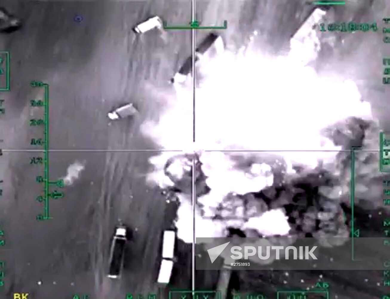 Russian Aerospace Forces airstrike oil trucks in Syrian province Aleppo