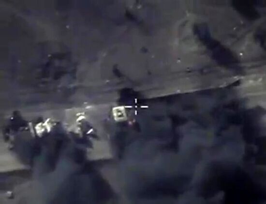 Russian Aerospace Forces airstrike oil trucks in Syrian province Aleppo