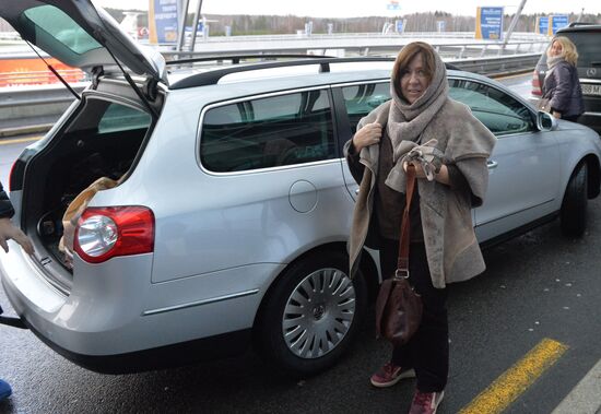 Writer Svetlana Alexievich at the Minsk National Airport