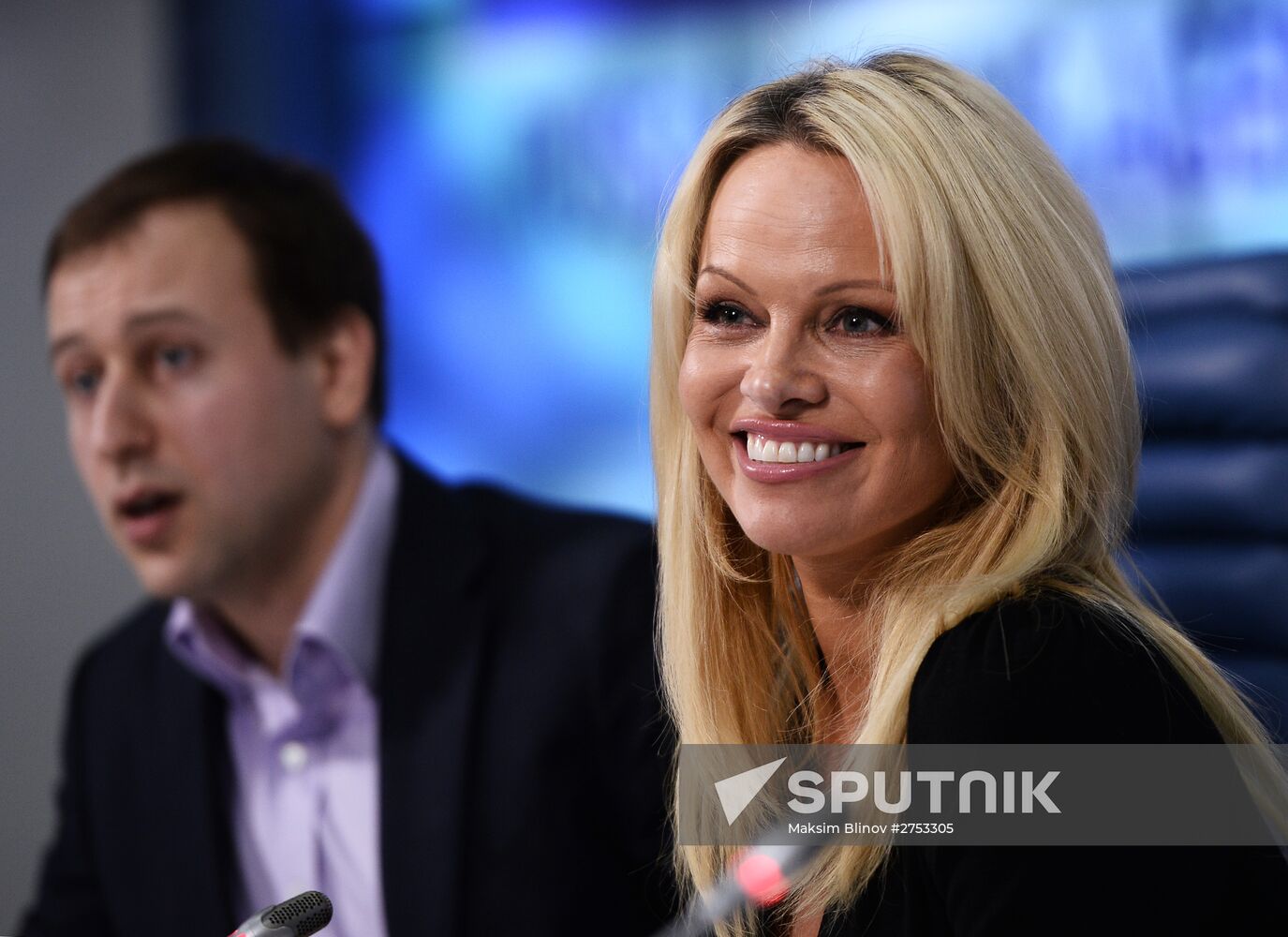 News conference with actress Pamela Anderson