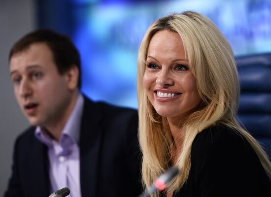 News conference with actress Pamela Anderson