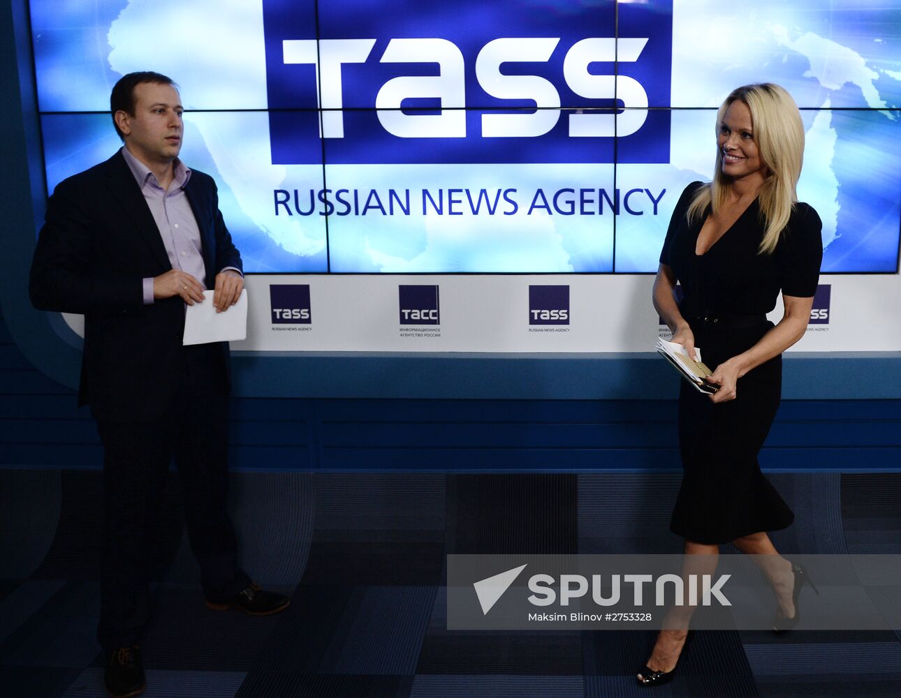 News conference with actress Pamela Anderson
