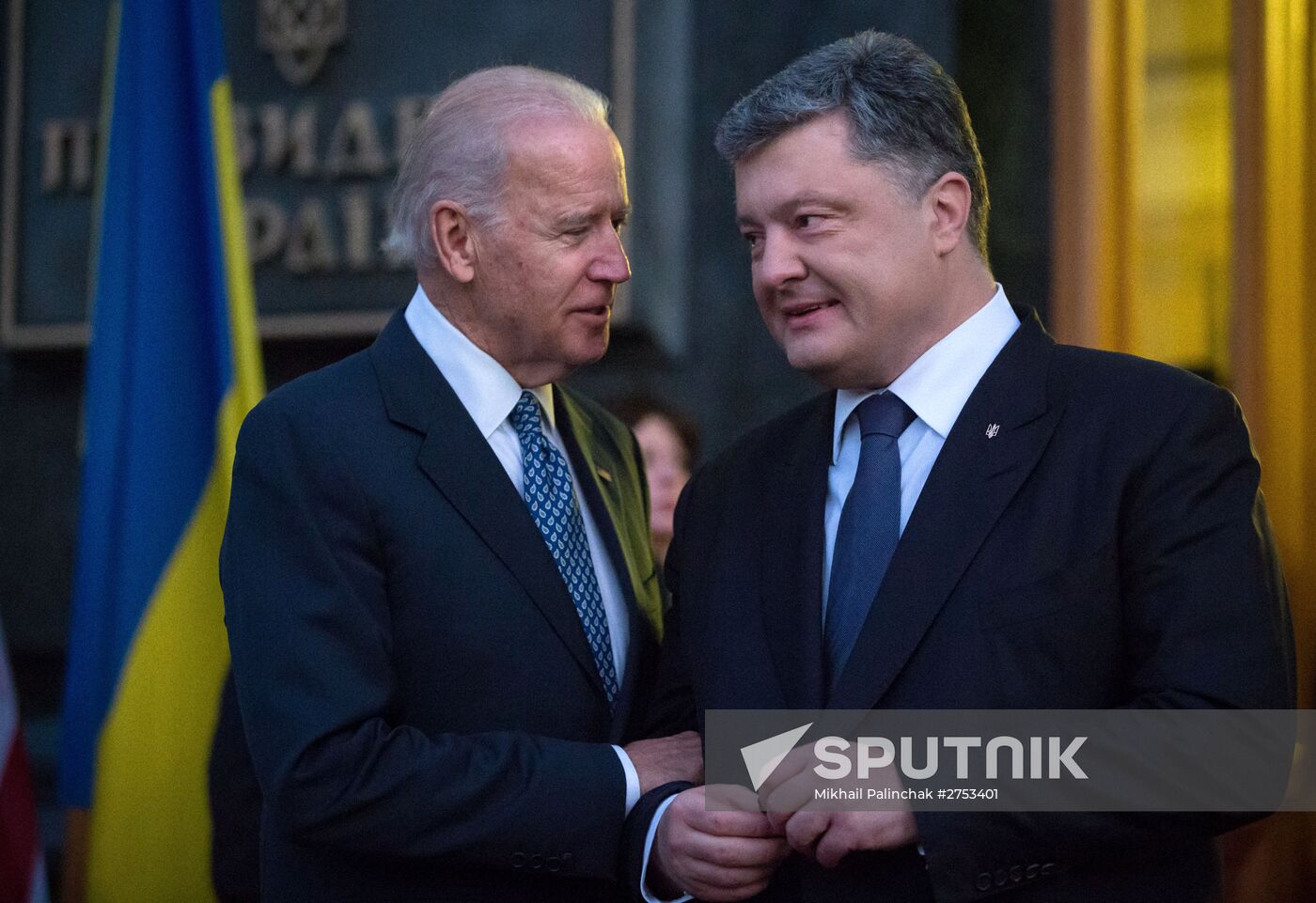 Ukrainian President Petro Poroshenko meets with Vice President of the United States Joe Biden