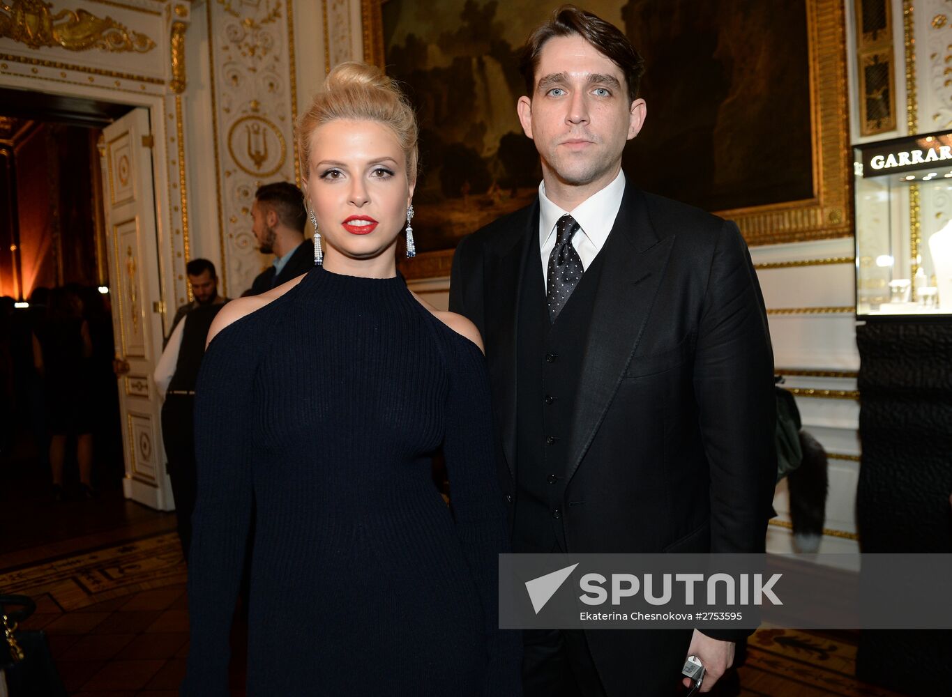 Cocktail party during presentation of new Garrard jewelry collection