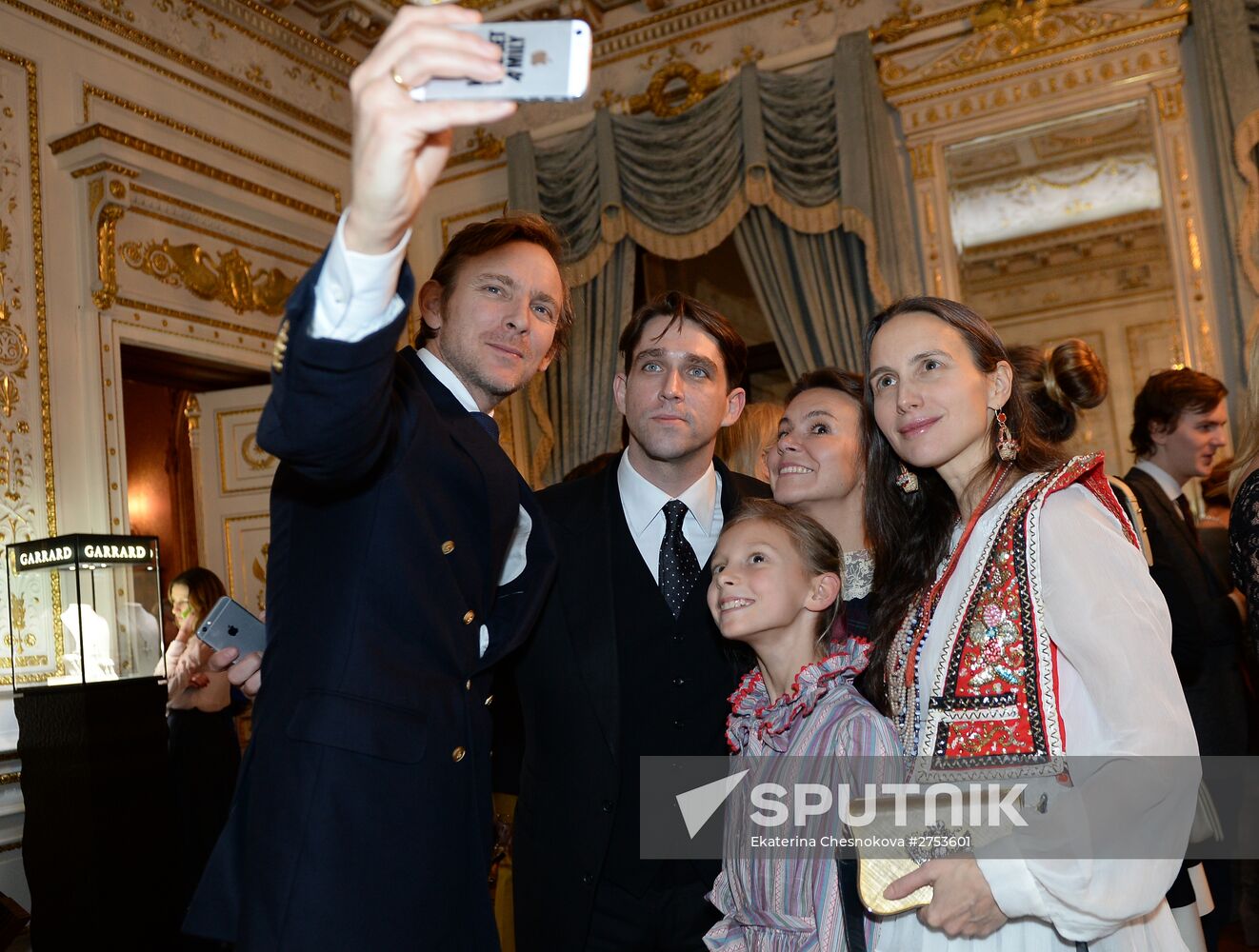 Cocktail party during presentation of new Garrard jewelry collection