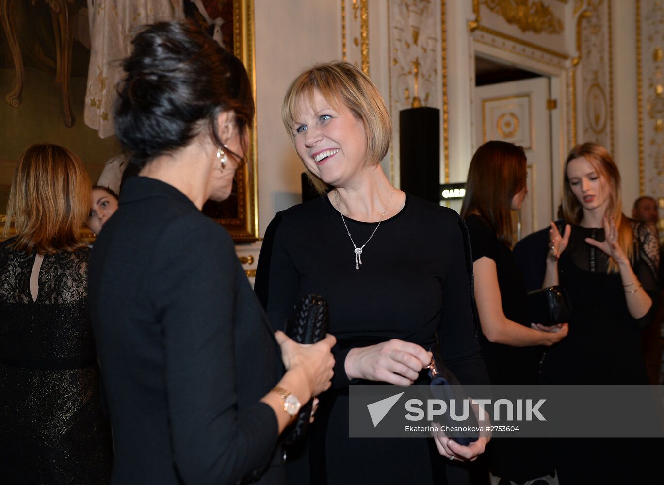 Cocktail party during presentation of new Garrard jewelry collection