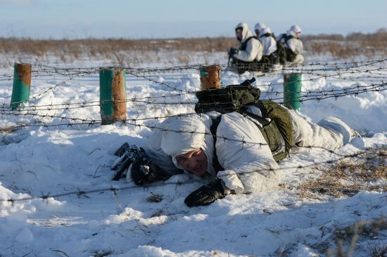 Motorized-rifle infantry of the Central Military District exercises in Novosibirsk