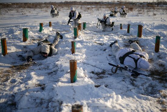 Motorized-rifle infantry of the Central Military District exercises in Novosibirsk