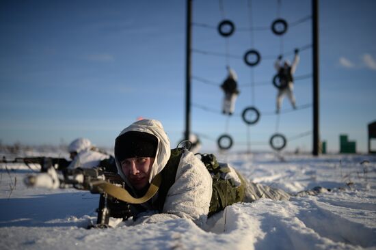 Motorized-rifle infantry of the Central Military District exercises in Novosibirsk