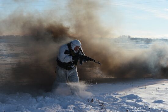 Motorized-rifle infantry of the Central Military District exercises in Novosibirsk