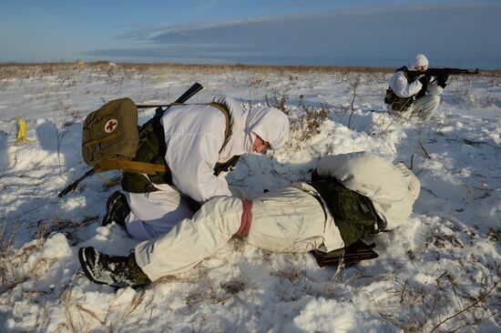 Motorized-rifle infantry of the Central Military District exercises in Novosibirsk