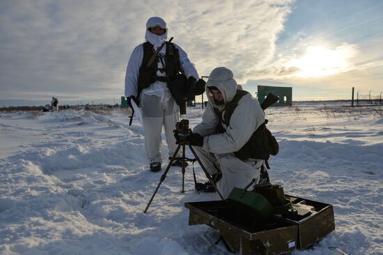 Motorized-rifle infantry of the Central Military District exercises in Novosibirsk