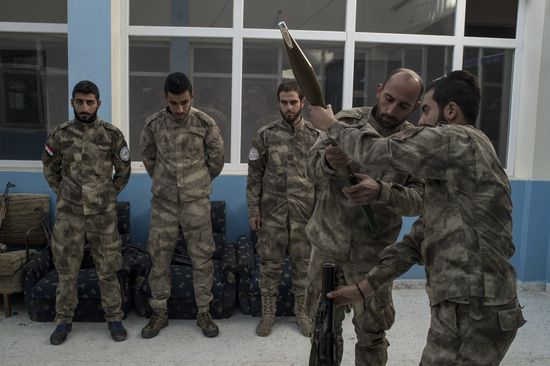 Assyrian 'Sotoro' self-defense forces in Al-Qamishli city