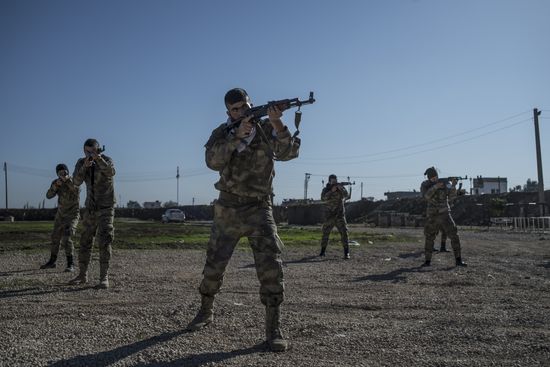 Assyrian 'Sotoro' self-defense forces in Al-Qamishli city