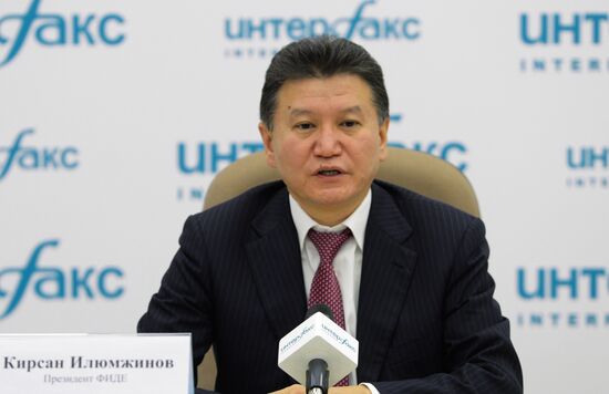 News conference with World Chess Federation President Kirsan Ilyumzhinov