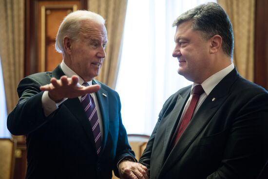 Vice President of the United States Joe Biden speaks at Ukraine's Verkhovna Rada meeting