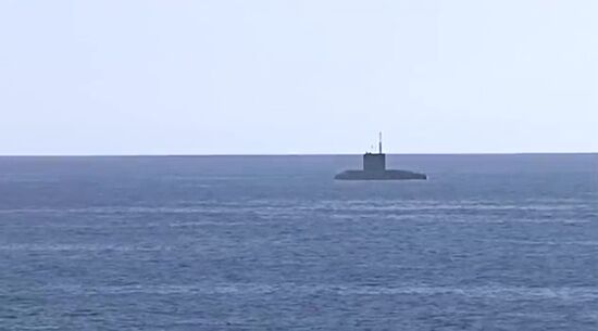 Rostov-on-Don submarine launches 3M-54 Kalibr (Klub) anti-ship missiles