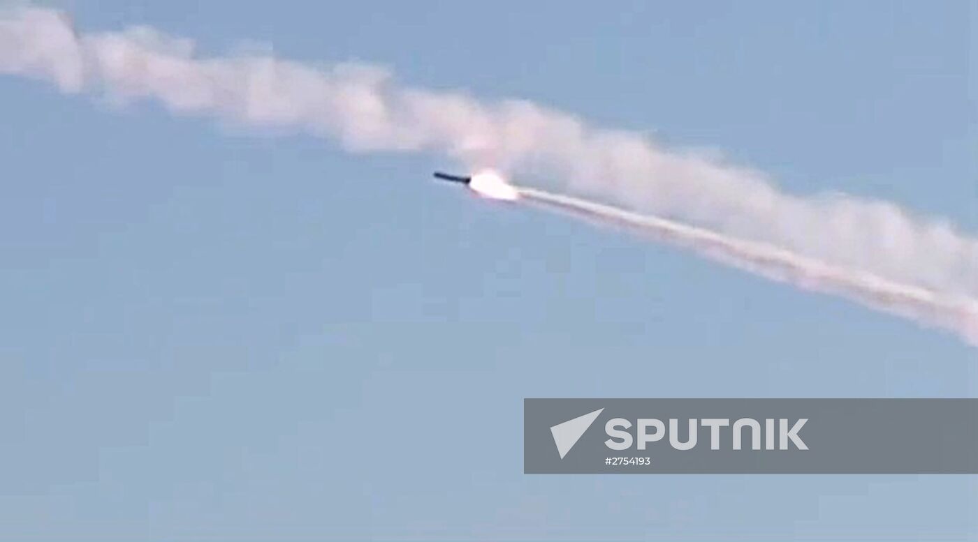 Rostov-on-Don submarine launches 3M-54 Kalibr (Klub) anti-ship missiles