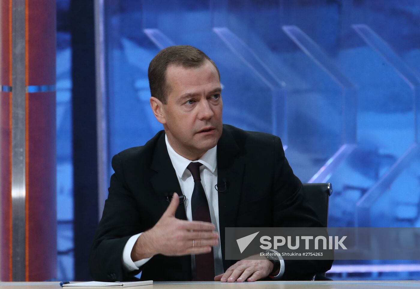 Prime Minister Dmitry Medvedev's interview with five television channels