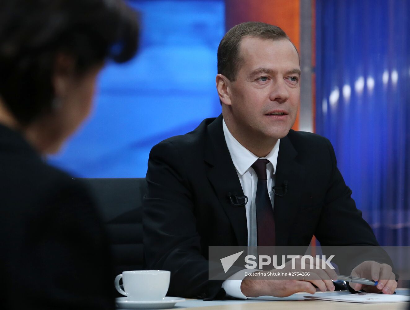 Prime Minister Dmitry Medvedev's interview with five television channels