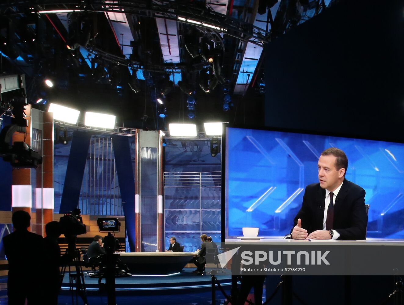 Prime Minister Dmitry Medvedev's interview with five television channels