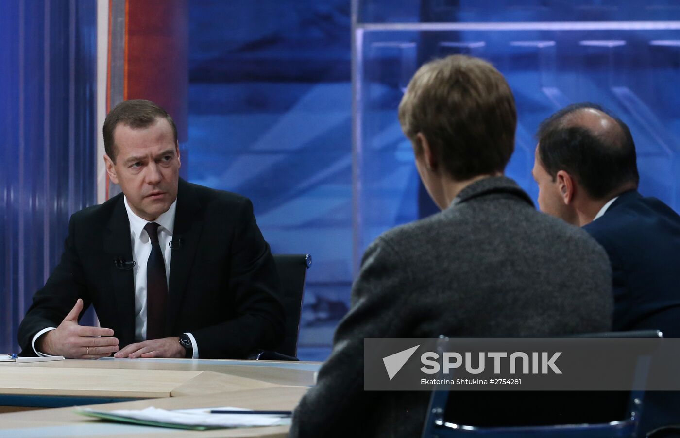 Prime Minister Dmitry Medvedev's interview with five television channels