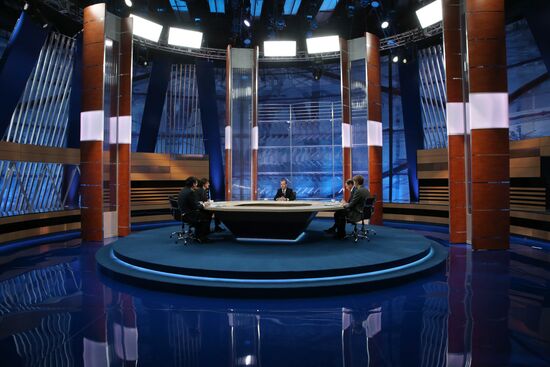 Prime Minister Dmitry Medvedev's interview with five television channels