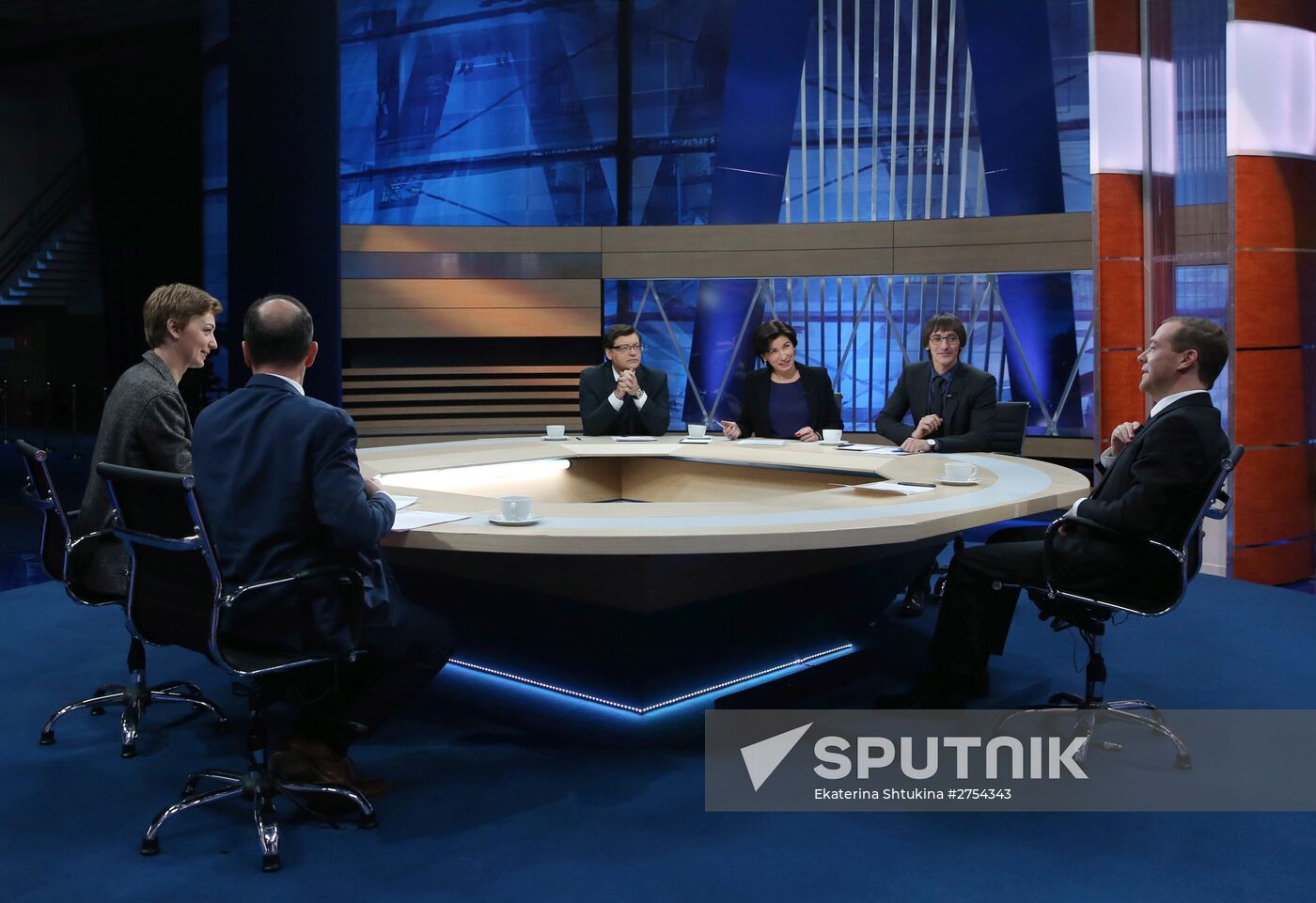 Prime Minister Dmitry Medvedev's interview with five television channels