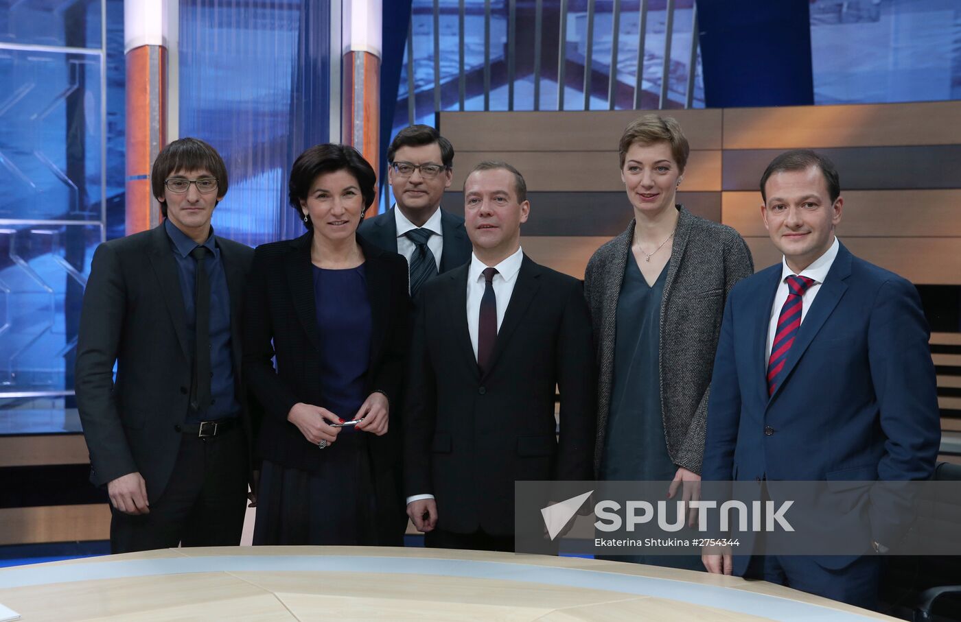 Prime Minister Dmitry Medvedev's interview with five television channels