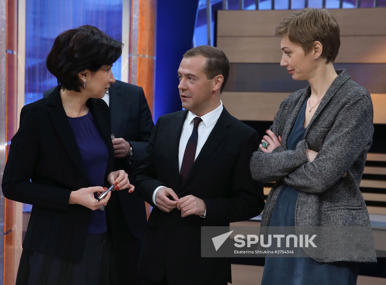 Prime Minister Dmitry Medvedev's interview with five television channels