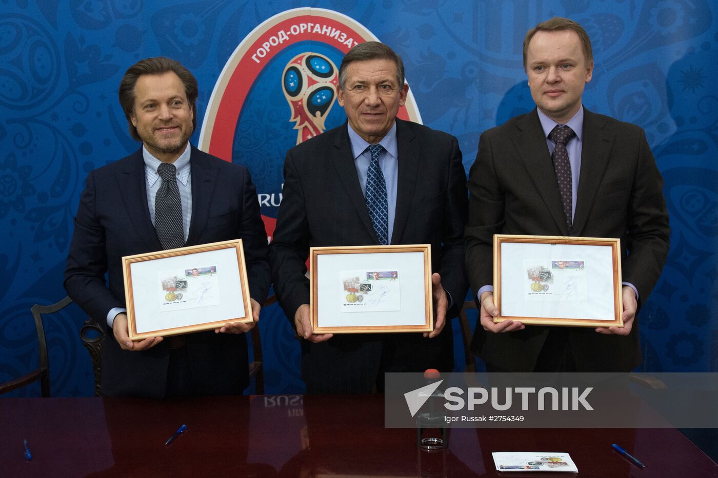 Ceremony to cancel stamps of "2018 FIFA World Cup Russia. Football Legends" collection