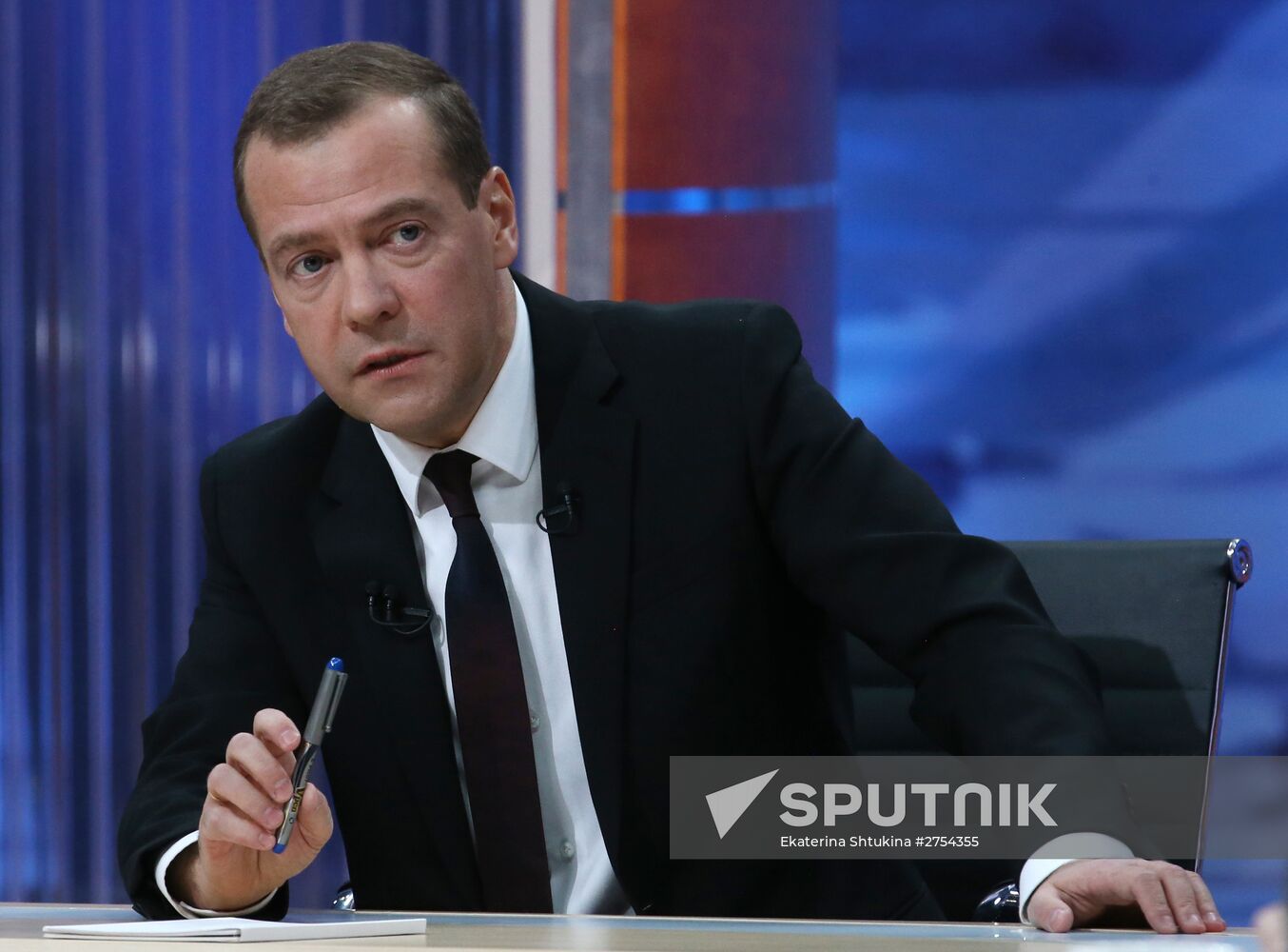 Prime Minister Dmitry Medvedev's interview with five television channels