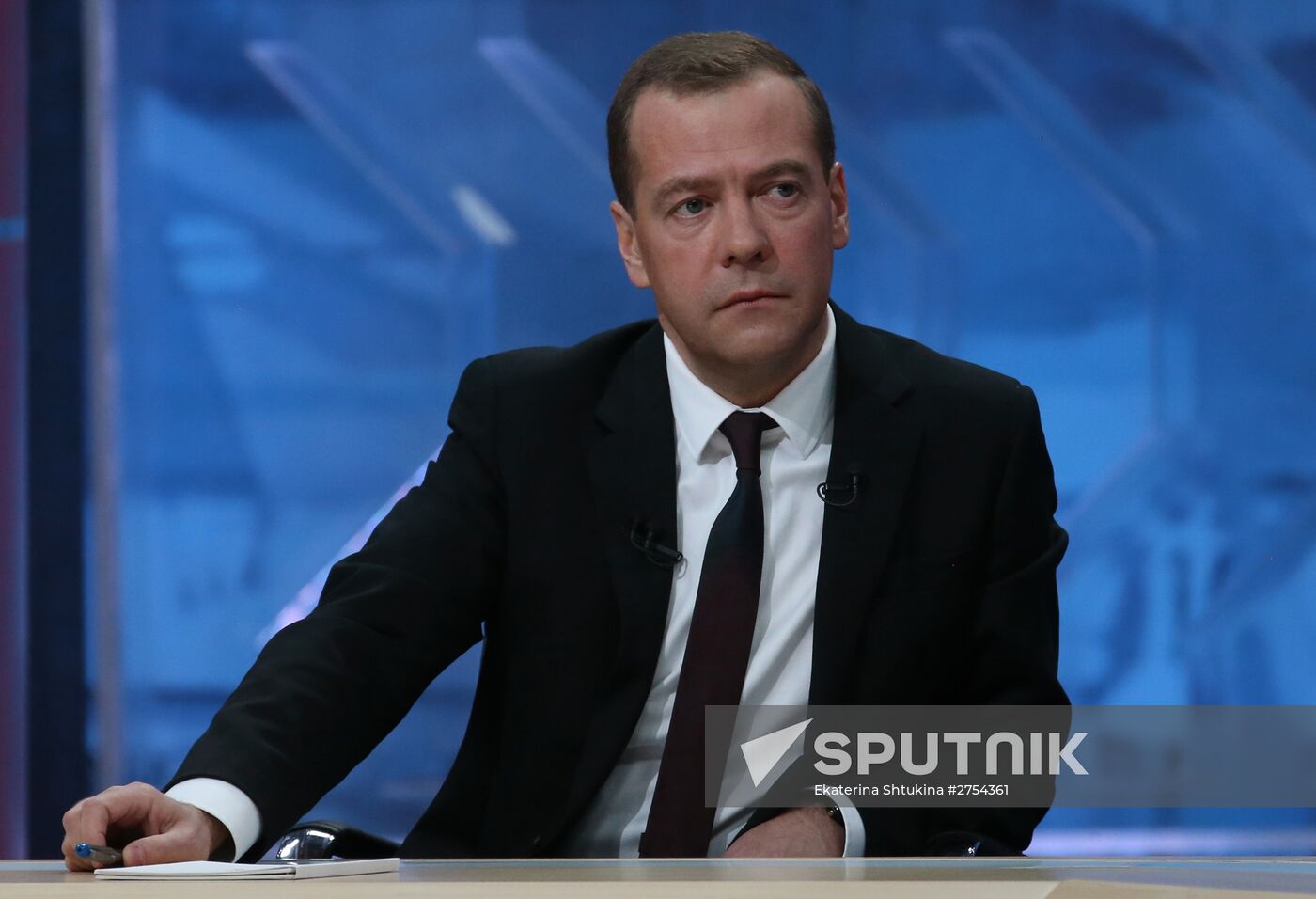 Prime Minister Dmitry Medvedev's interview with five television channels