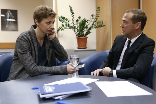 Prime Minister Dmitry Medvedev's interview with five television channels