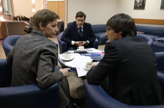 Prime Minister Dmitry Medvedev's interview with five television channels