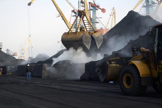 Coal from South Africa unloaded at Odessa port