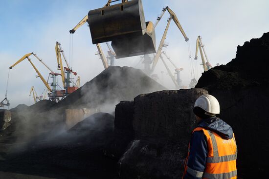 Coal from South Africa unloaded at Odessa port