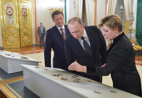 President Putin took part in ceremony of returning missing teasures to Moscow Kremlin Museums