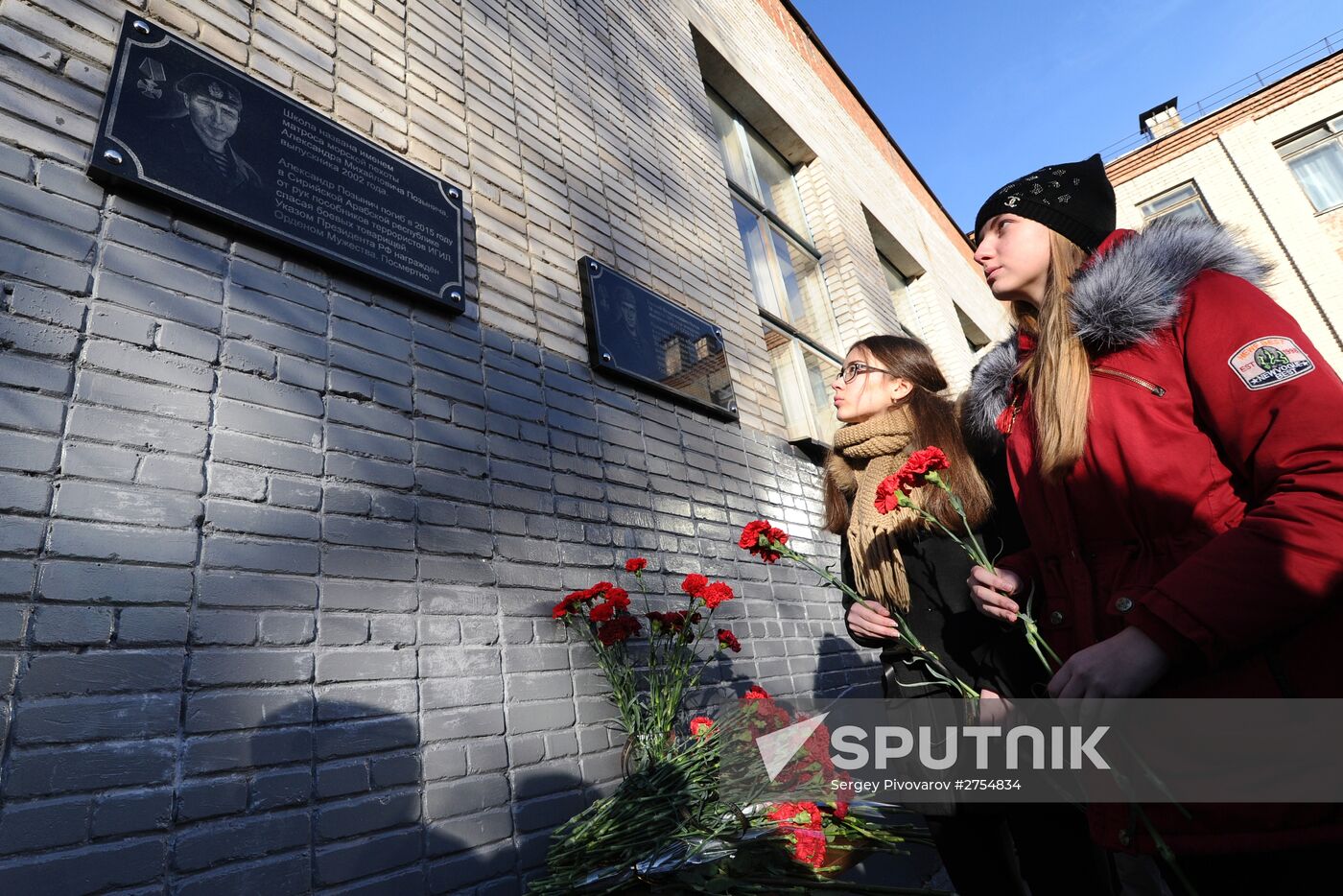 Unveliling of plaque in memory of marine Alexander Pozynich