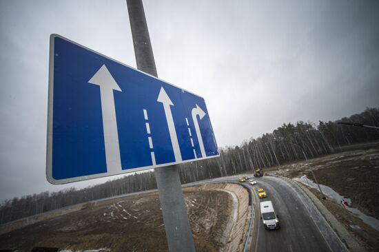 Opening of new road intersection leading to Domodedovo airport