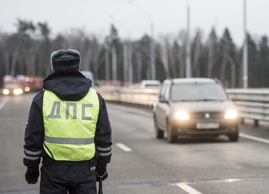 Opening of new road intersection leading to Domodedovo airport