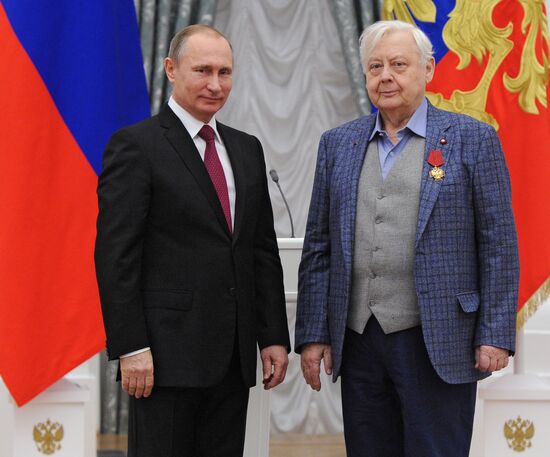 Russian President Vladimir Putin presents state awards