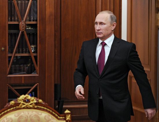 President Vladimir Putin meets with human rights ombudsperson Ella Pamfilova
