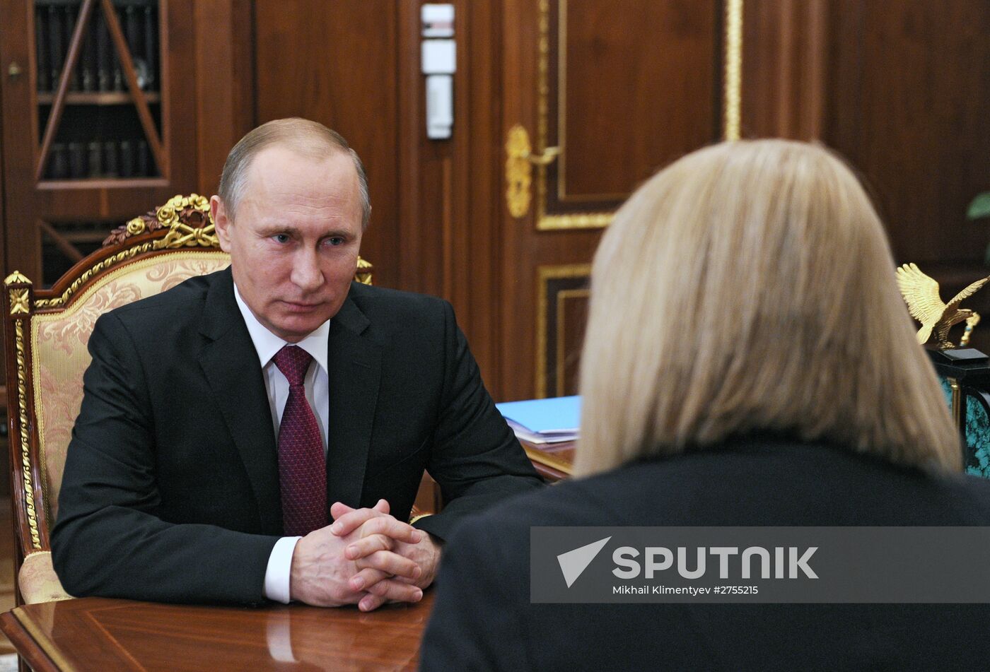 President Vladimir Putin meets with human rights ombudsperson Ella Pamfilova