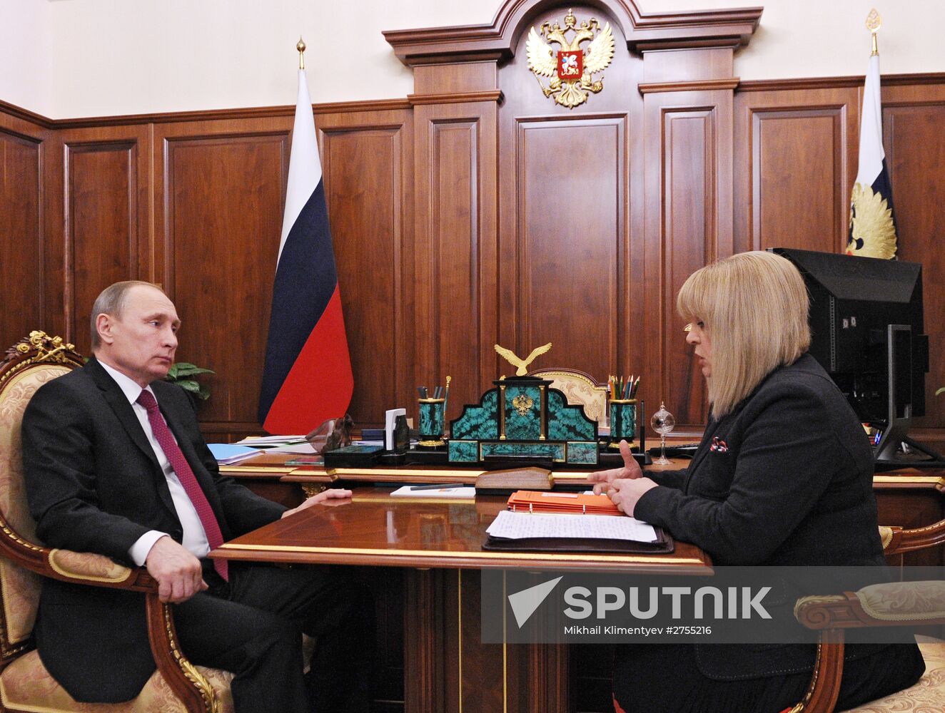 President Vladimir Putin meets with human rights ombudsperson Ella Pamfilova
